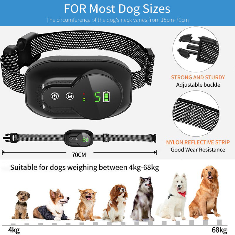 Anti Barking Dog Collar Rechargeable Automatic Bark Stopper Effective Stop Barking IP67 Waterproof Collars For Dog Motohoo