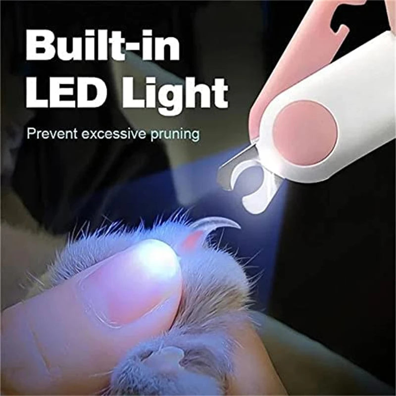 Cat Dog Nail Clipper Scissors with LED Light Pet Nail Toe Claw Trimmer Professional Pet Grooming Tools Pet Nail Clipper Supplies Motohoo