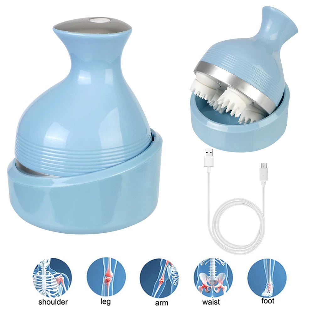 Electric Head Massager Multifunctional Health Care For Scalp Body Shoulder Neck Pet Cat Dog Massage Relieve Stress Rechargeable Motohoo