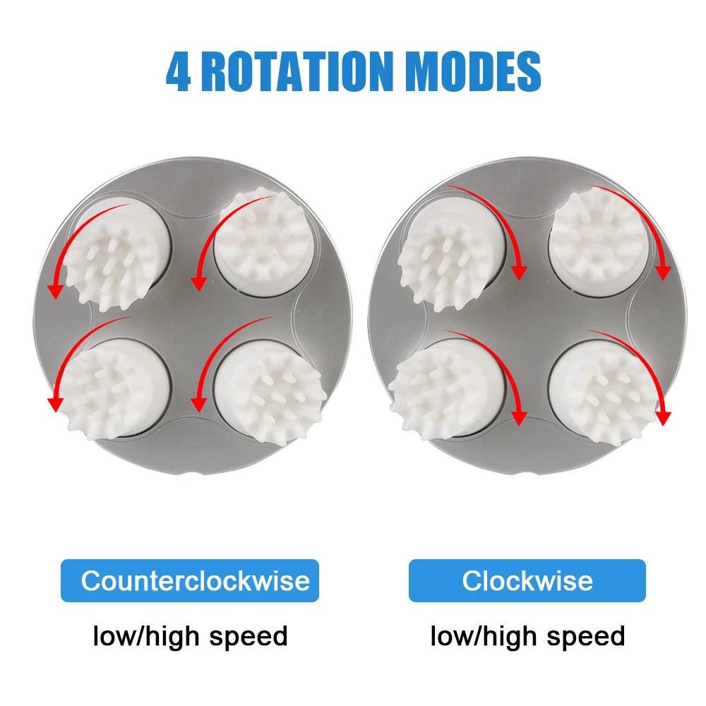 Electric Head Massager Multifunctional Health Care For Scalp Body Shoulder Neck Pet Cat Dog Massage Relieve Stress Rechargeable Motohoo