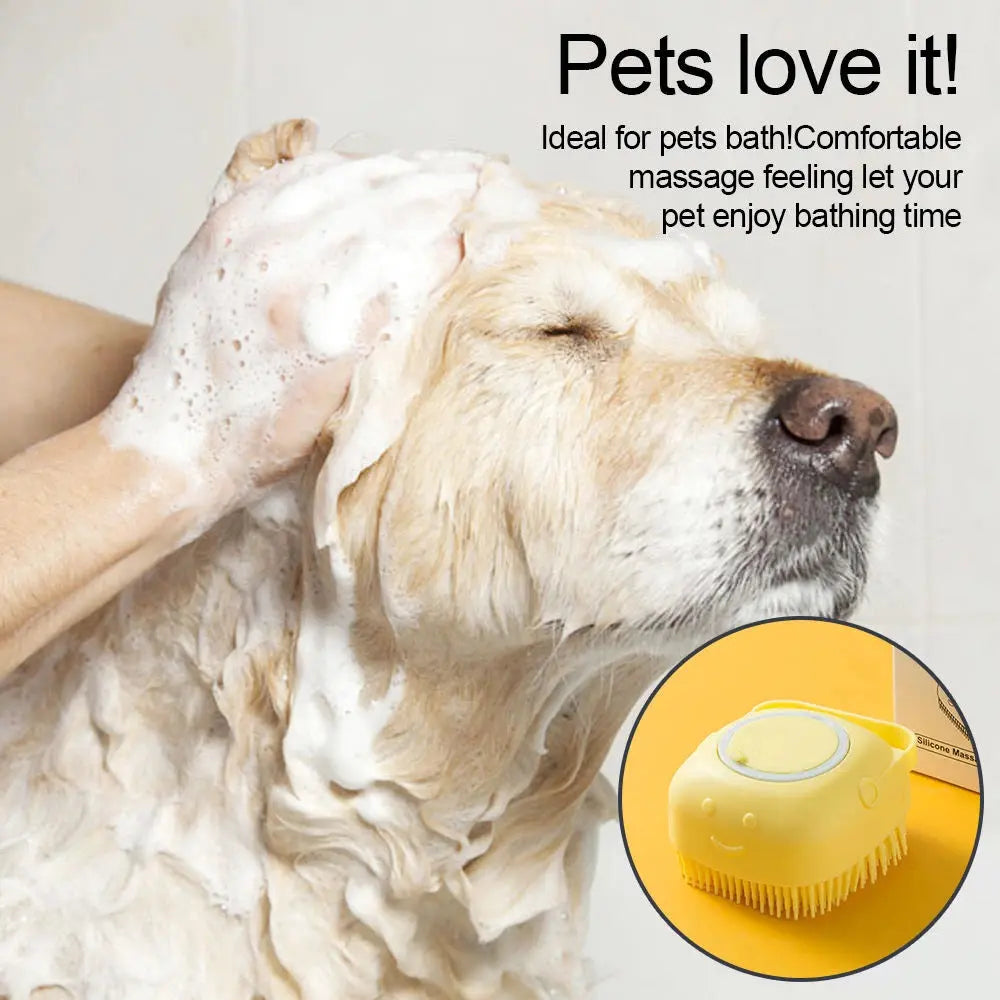 Soft Silicone Dog Brush Pet Shampoo Massager Bath Motohoo