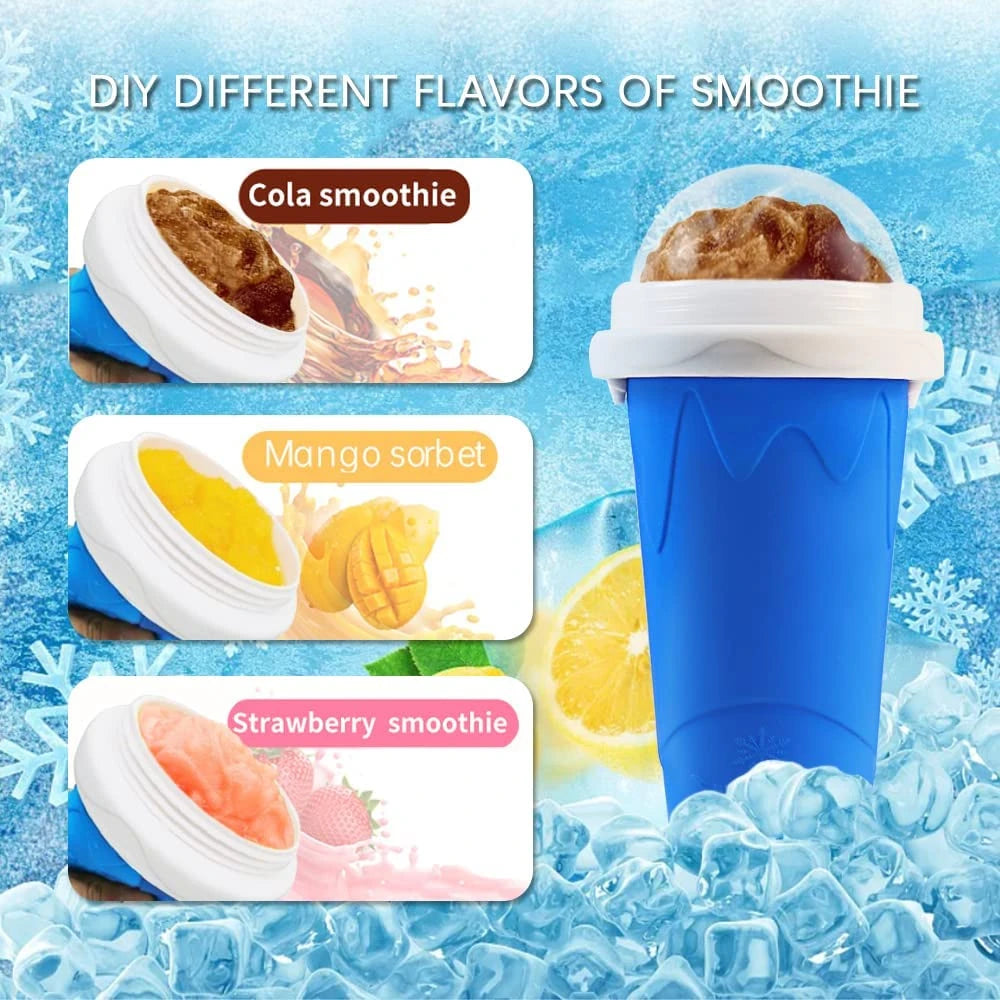 Capacity Slushy Cup Summer Squeeze Homemade Juice Water Bottle Quick-Frozen Smoothie Sand Cup Pinch Fast Cooling Magic Ice Cream Motohoo