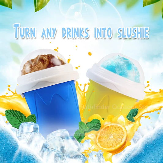 Capacity Slushy Cup Summer Squeeze Homemade Juice Water Bottle Quick-Frozen Smoothie Sand Cup Pinch Fast Cooling Magic Ice Cream Motohoo