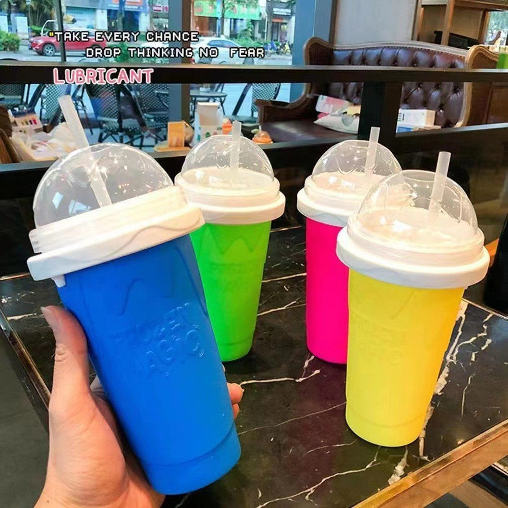 Capacity Slushy Cup Summer Squeeze Homemade Juice Water Bottle Quick-Frozen Smoothie Sand Cup Pinch Fast Cooling Magic Ice Cream Motohoo