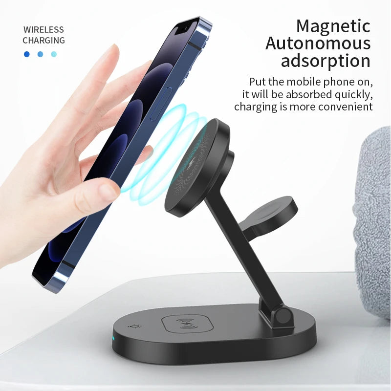 100W 3 in 1 Magnetic Wireless Charger Motohoo