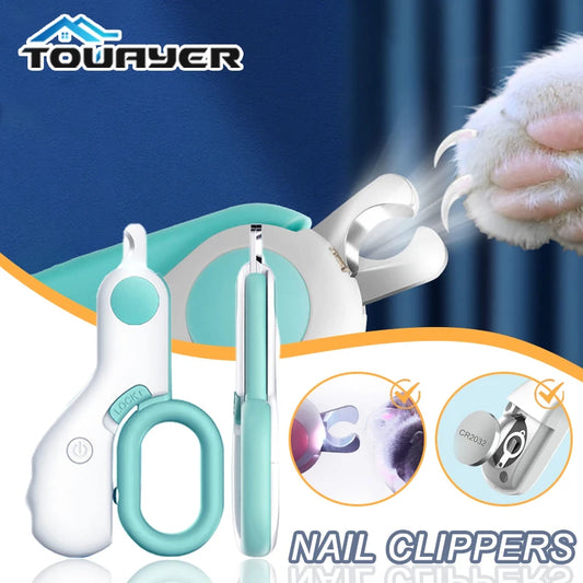 Cat Dog Nail Clipper Scissors with LED Light Pet Nail Toe Claw Trimmer Professional Pet Grooming Tools Pet Nail Clipper Supplies Motohoo