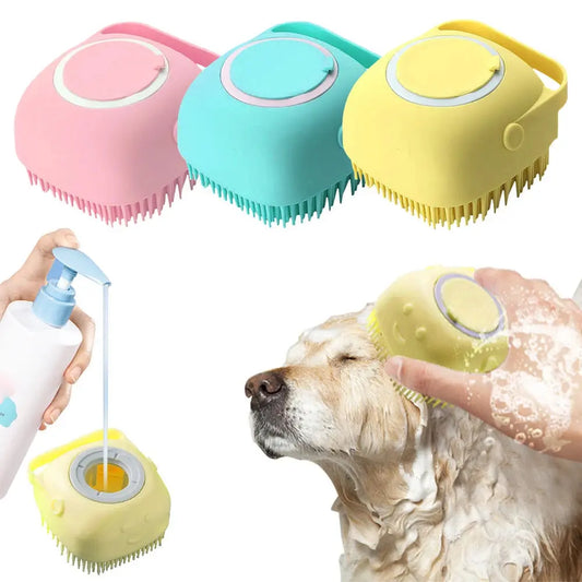 Soft Silicone Dog Brush Pet Shampoo Massager Bath Motohoo